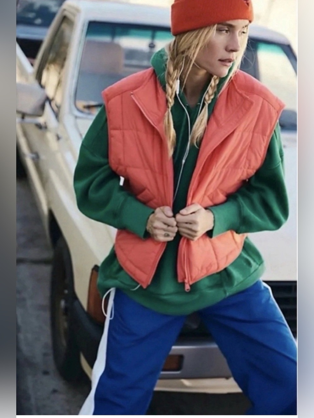 Free People Movement Quinn Quilted Puffer Vest Deep Sea Coral Size S⭐️NWOT⭐️ - Picture 4 of 8